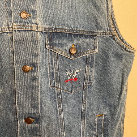 Vintage 1999 Stone Cold Steve Austin Denim Vest Size Medium New with Tags - Picture 6 of 9